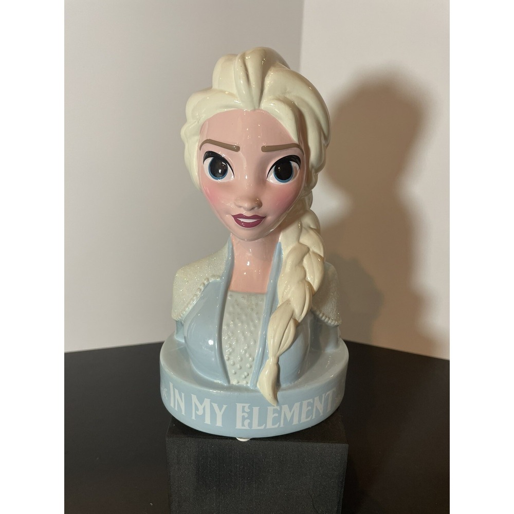 Disney Frozen Elsa In My Element Ceramic Coin Bank 8" FAB NY‎